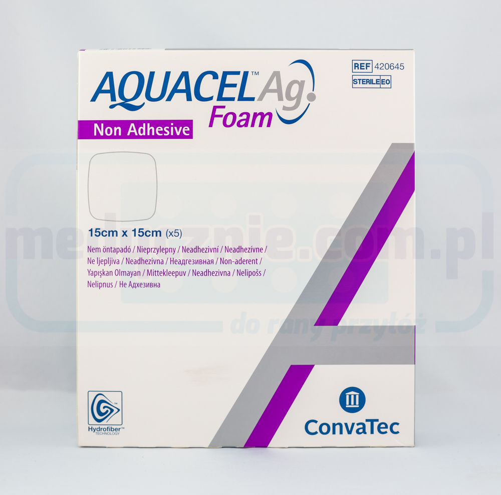 Aquacel Foam Ag Nicht klebend 15*15cm mehrschichtiger Schaumstoffverband 1Stk.